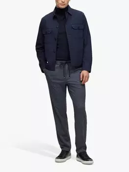 Брюки BOSS Kane Regular Fit из эластичного трикотажа, темно-синие