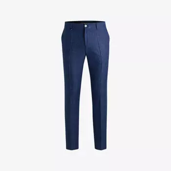 Брюки Boss slim-fit из эластичной ткани прямые, синий