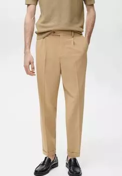 Брюки BOSTON REGULAR-FIT SUIT TROUSERS Mango, бежевый