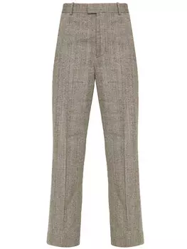 Брюки Bottega Veneta Viscose and silk flared, коричневый