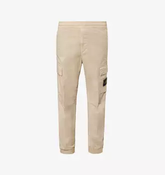 Брюки Brand-Badge зауженного кроя из эластичного хлопка, стандартного кроя Stone Island, цвет desert