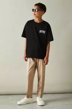 Брюки Brighton с эластичной резинкой и отворотами Reiss, коричневый