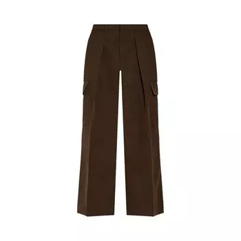 Брюки Burberry High Waisted Cargo Wide Leg Trousers, цвет Brown/Black