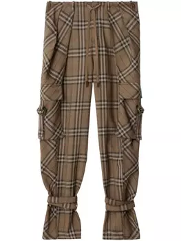 Брюки Burberry из смесового шелка, коричневый