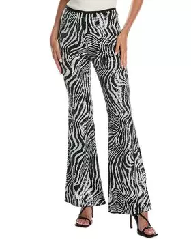 Брюки-бутлеги из зебры Michael Kors Collection, черный