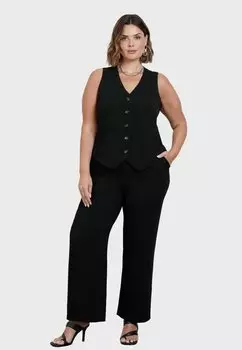 Брюки BUTTON DETAIL WIDE LEG Live Unlimited London, черный