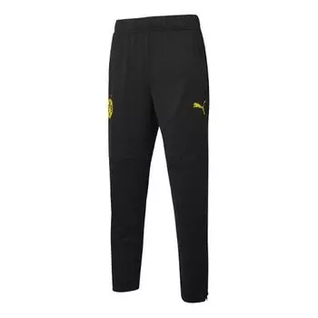 Брюки bvb casual sweatpants 'black' Puma, черный