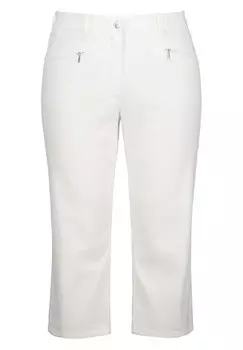 Брюки CAPRIHOSE MONY ZIPPTASCHEN STRETCH Ulla Popken, белый