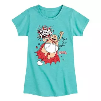 Брюки Captain Underpants для девочек 7–16 лет. Футболка с рисунком Wedgie Power. Licensed Character, синий