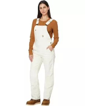 Брюки Carhartt Rugged Flex Loose Fit Canvas Bib Overalls, цвет Natural