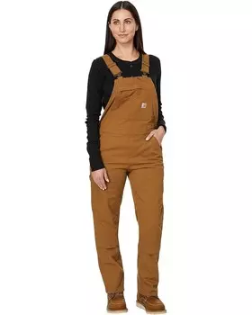 Брюки Carhartt Rugged Flex Loose Fit Canvas Bib Overalls, цвет Carhartt Brown