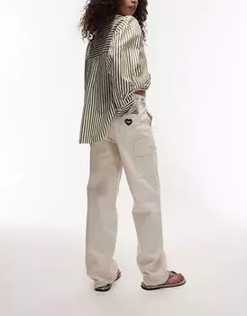 Брюки Carhartt WIP drewe с логотипом в виде сердца белого цвета