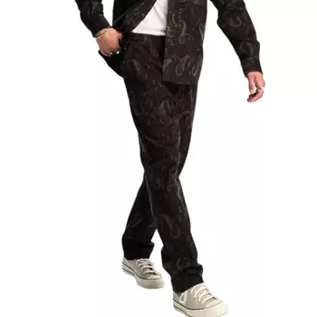 Брюки Carhartt WIP Flint Paisley Regular Tapered Corduroy, бордовый