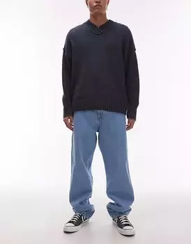Брюки Carhartt WIP с одним коленом светло-голубого цвета