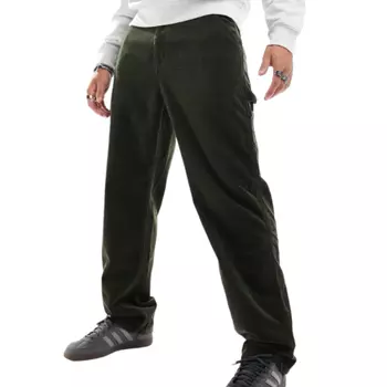 Брюки Carhartt WIP Single Knee Corduroy Relaxed Straight, зеленый