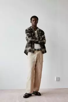 Брюки Carpenter мешковатого кроя. H&M, бежевый