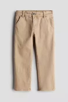 Брюки Carpenter свободного кроя H&M, бежевый