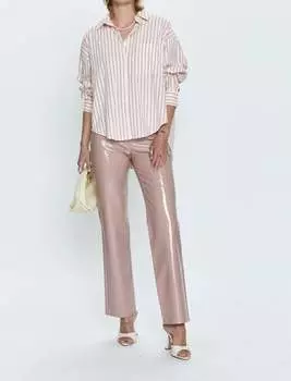 Брюки Cassie из нежно-розового винила PISTOLA