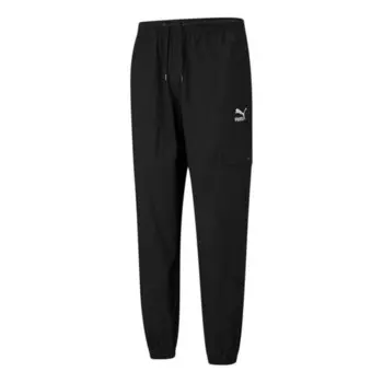 Брюки casual sweatpants 'black white' Puma, черный