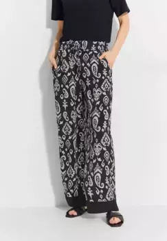 Брюки Cecil из ткани с графическим рисунком, черный