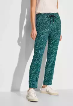 Брюки Cecil из ткани с графическим рисунком, зеленый