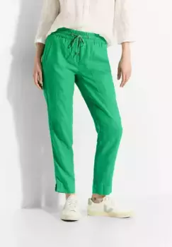 Брюки Cecil, средняя талия, зеленый