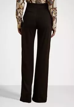 Брюки CHAIN TRIM PLEATED JERSEY WIDE-LEG PANT Lauren Ralph Lauren, темно-коричневый