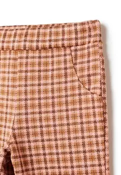 Брюки Check With Flounce OVS, коричнево-розовые