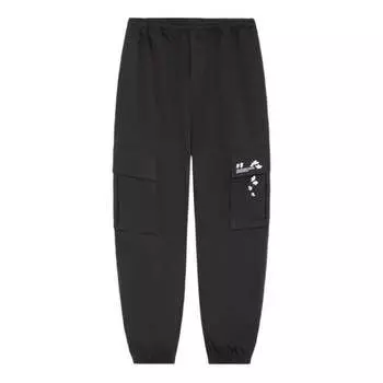 Брюки cherry blossom graphic joggers pants 'black' Li-Ning, черный