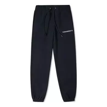 Брюки chevron logo drawstring fleece sweatpants 'black' Converse, черный