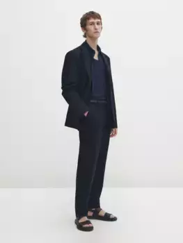 Брюки чино свободной посадки Massimo Dutti, синий