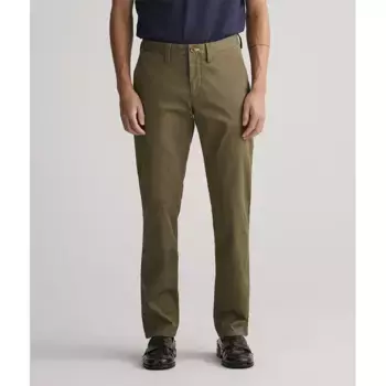 Брюки чинос Gant Twill Slim Fit, зеленый