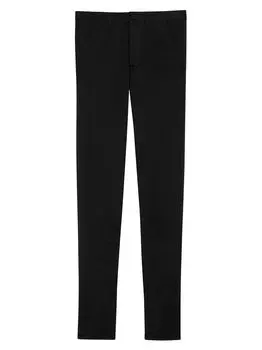 Брюки чинос из черного эластичного габардина-сырца Saint Laurent, черный