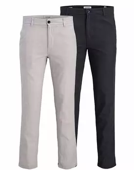 Брюки чинос Jack & Jones, 2 пары, черного и серого цветов