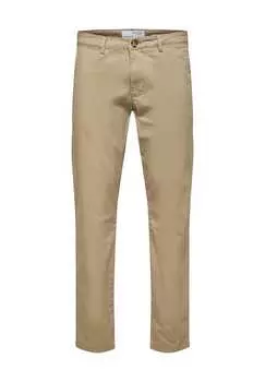 Брюки чинос "miles" облегающие Selected, бежевый