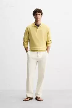 Брюки-чинос обычного покроя ZARA, экрю