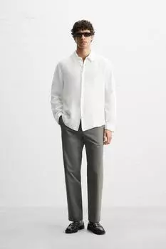 Брюки-чинос обычного покроя ZARA, хаки
