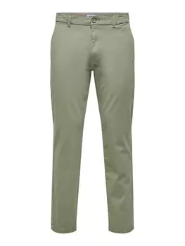 Брюки чинос Only&Sons Hose Chino Basic Reiverschluss Gestaschen, зеленый