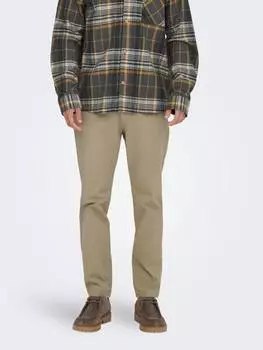 Брюки чинос Only&Sons Hose Chino Basic Reiverschluss Gestaschen, бежевый