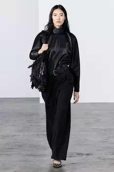Брюки чинос с деталями dart ZARA, черный