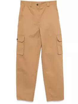 Брюки чинос с вышитым логотипом Maison Kitsun, коричневый