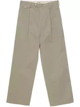 Брюки чинос с защипами Auralee, зеленый