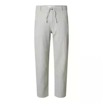 Брюки чинос Selected 172 Brody Slim Tapered Fit Linen, зеленый