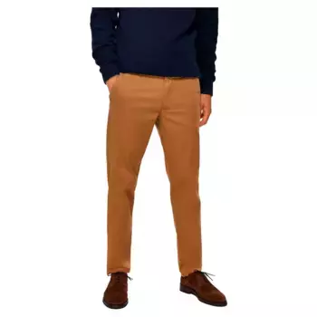 Брюки чинос Selected Slim Miles Flex, коричневый