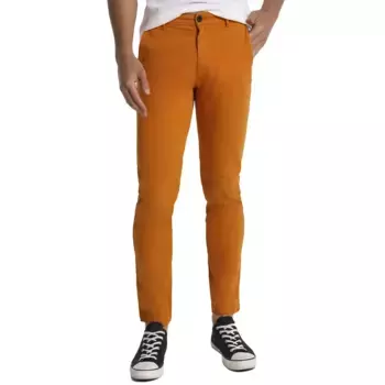 Брюки чинос Six Valves Satin Slim Fit, коричневый