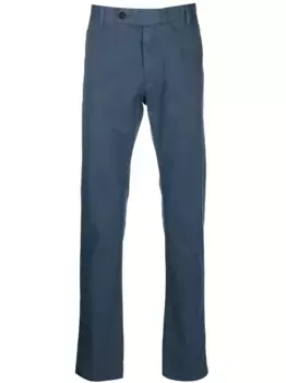 Брюки чинос со смещенной застежкой на пуговице Massimo Alba, синий