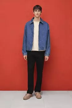 Брюки чинос со стрелками, прямого кроя H&M, черный