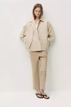 Брюки чинос ZARA, бежевый