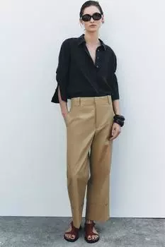 Брюки - чинос ZARA, цвет Dark beige