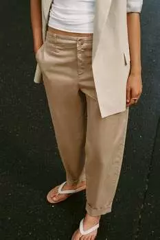 Брюки чинос Zara, средний верблюд